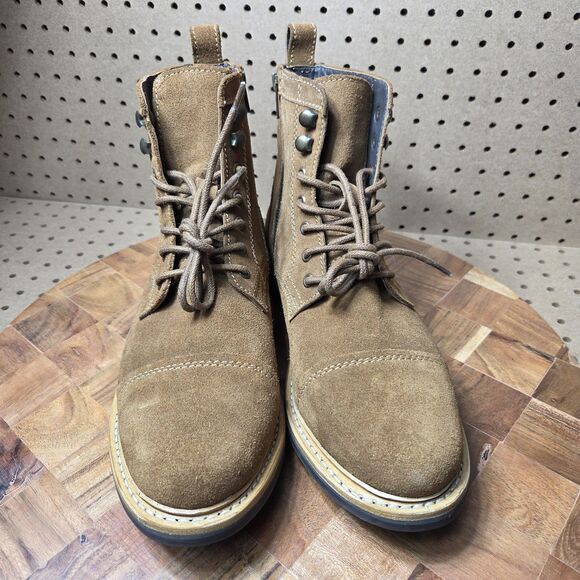 Frye Russell Mens Side Zip Lace Up Tan Leather Suede Boots Size-8.5 FR41606 NWOB main image 13